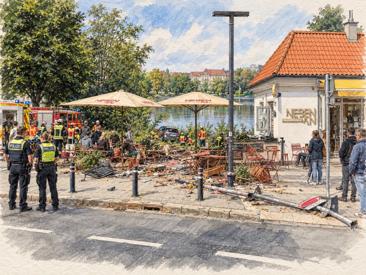 Unfall in Kiel: 83-Jähriger fährt durch Café und in den Kleinen Kiel