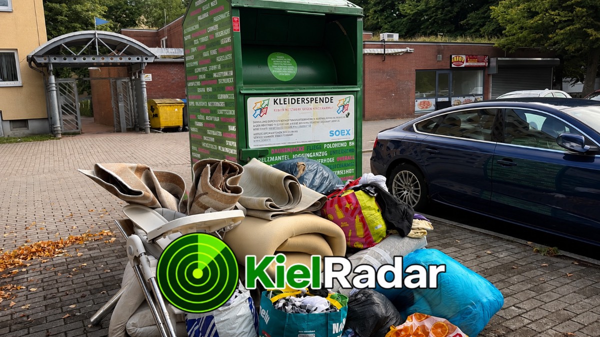 Altkleidercontainer in Kiel: Problem besteht auch 2026 weiter